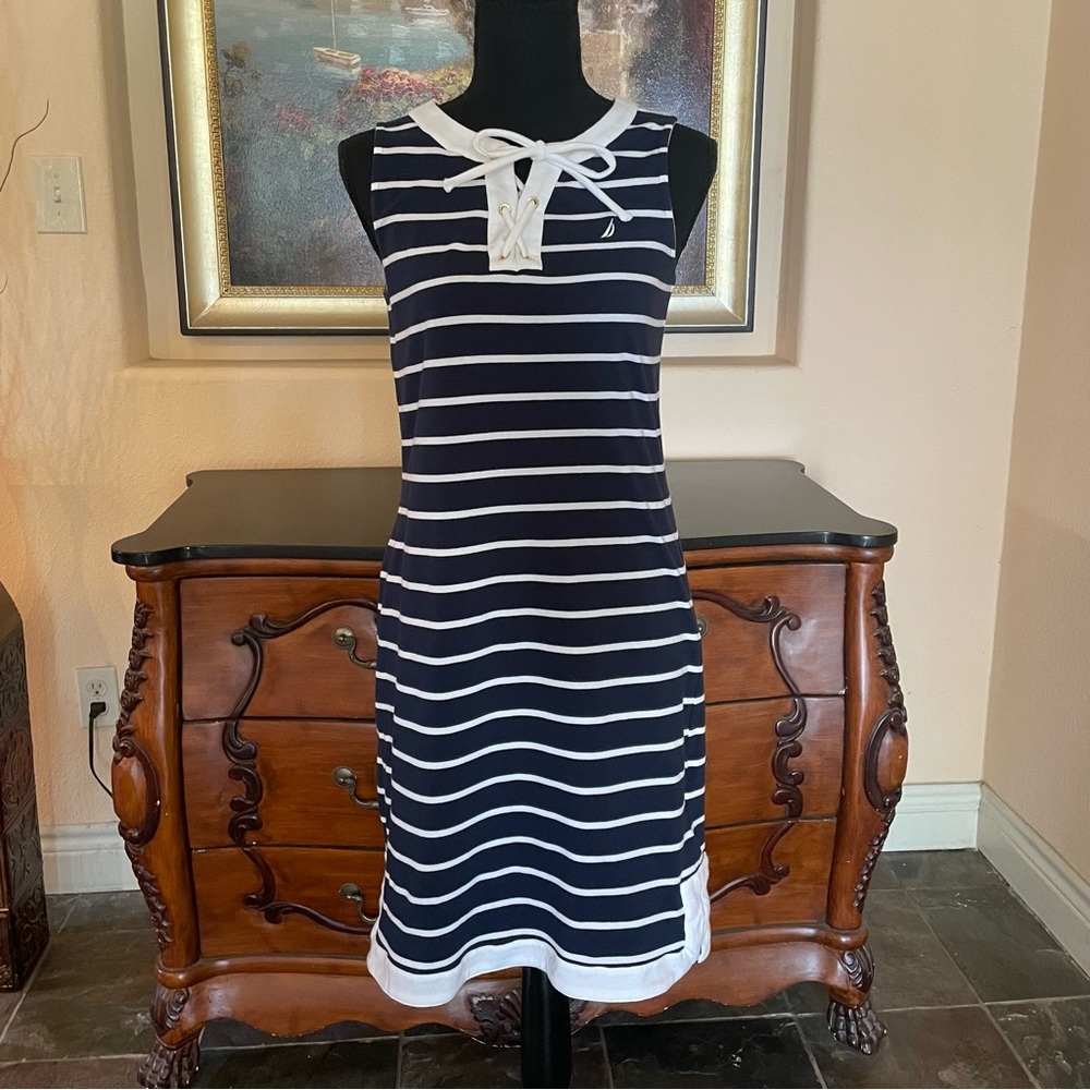 Nautical Navy and White Striped Dress